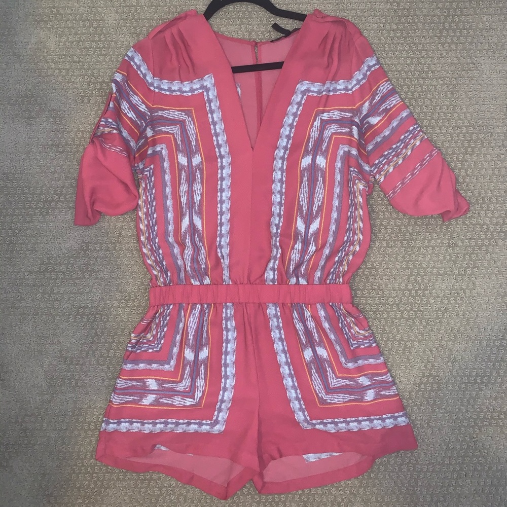 BCBGMaxAzria Dark Pink Romper
